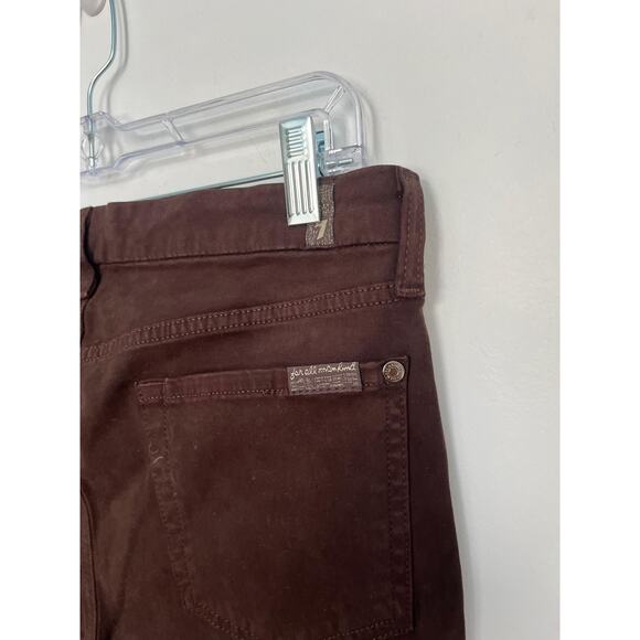 7 For All Mankind Skinny Pants Women 30 Dark Brown Velvet Stretch NWT - Picture 10 of 10